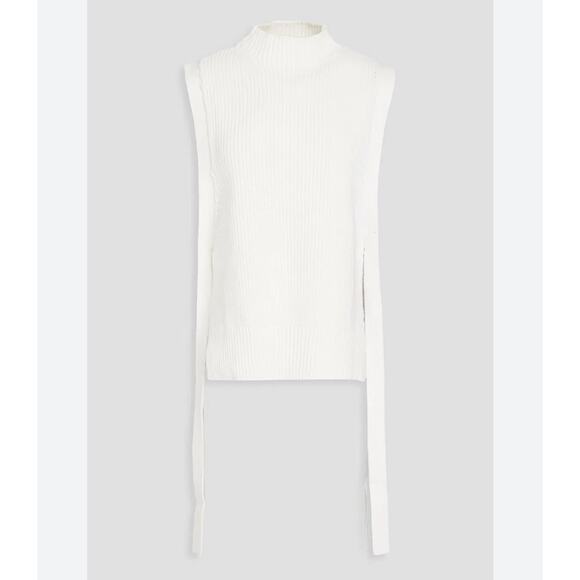 3.1 Phillip Lim Lace Up Cotton Ribbed Knit Vest M Minimalist Quiet Luxury Casual - Picture 6 of 15